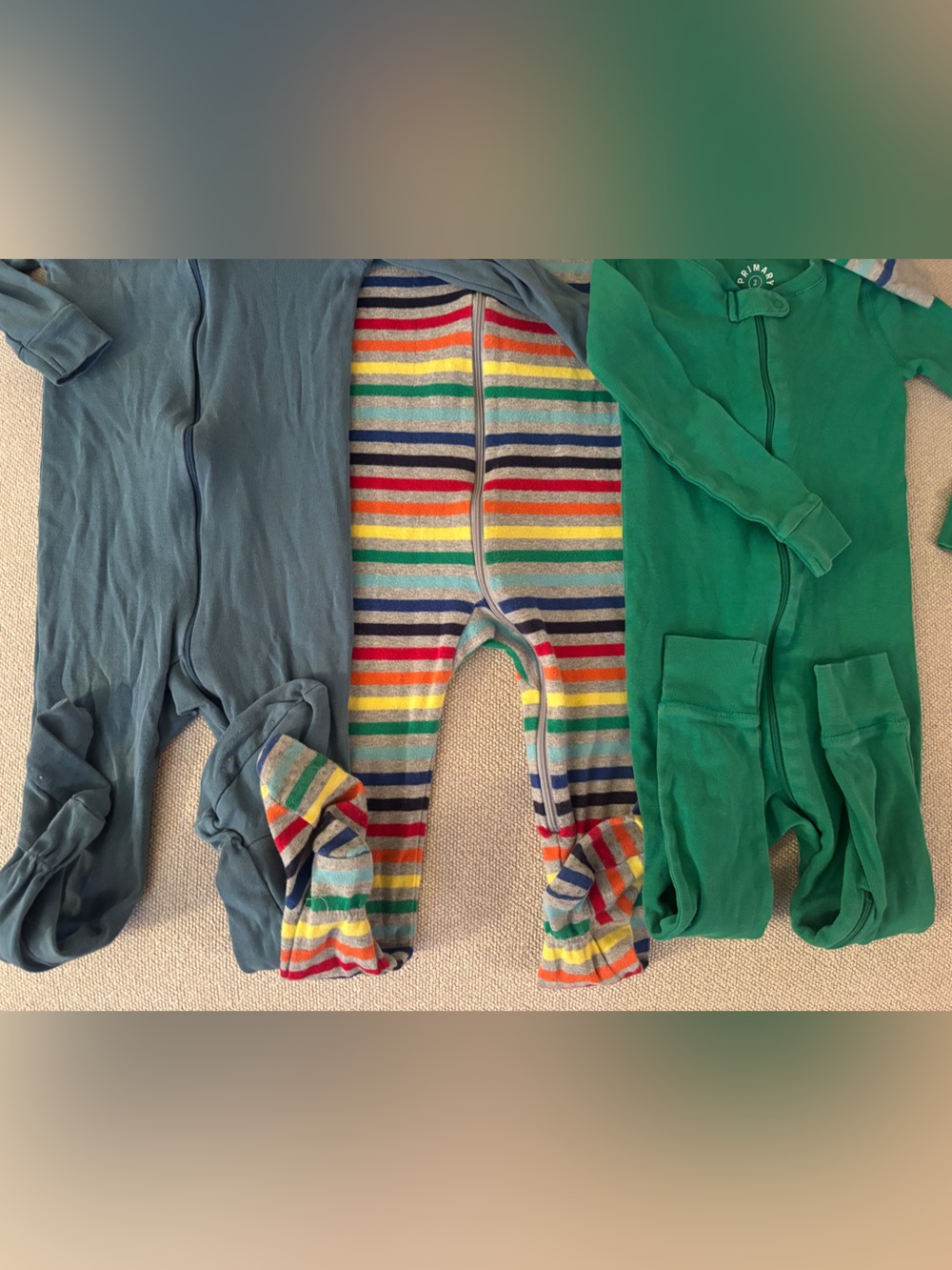 Primary Organic Zip Pajama Romper Bundle Toddler Size 2T - Picture 3 of 3